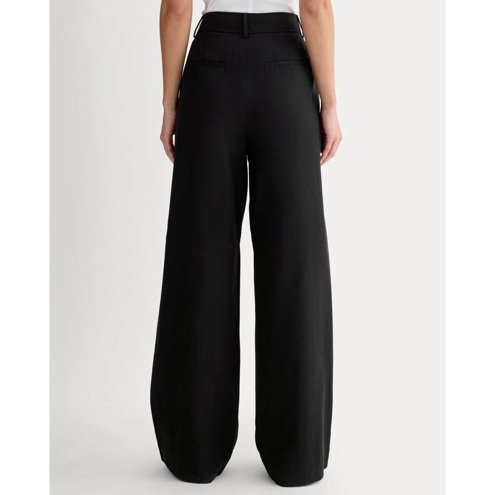 NWT Everlane The Draper Pleated Wide-Leg Pant In Buttersmooth Black Size 6 - Picture 2 of 10
